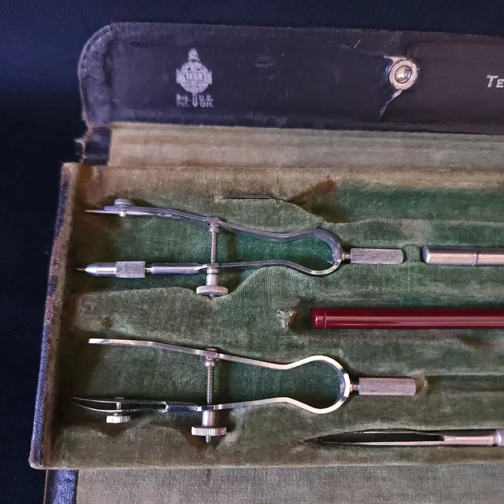 Vintage Tesco Technical Supply Co Academic Drafting Tool Set Scranton PA Germany